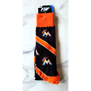 Stance Men Miami Marlins MLB Socks Large Black Orange Barber Stripe Baseball NWT